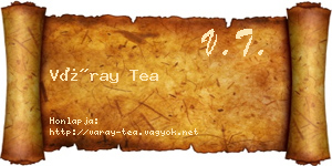 Váray Tea névjegykártya